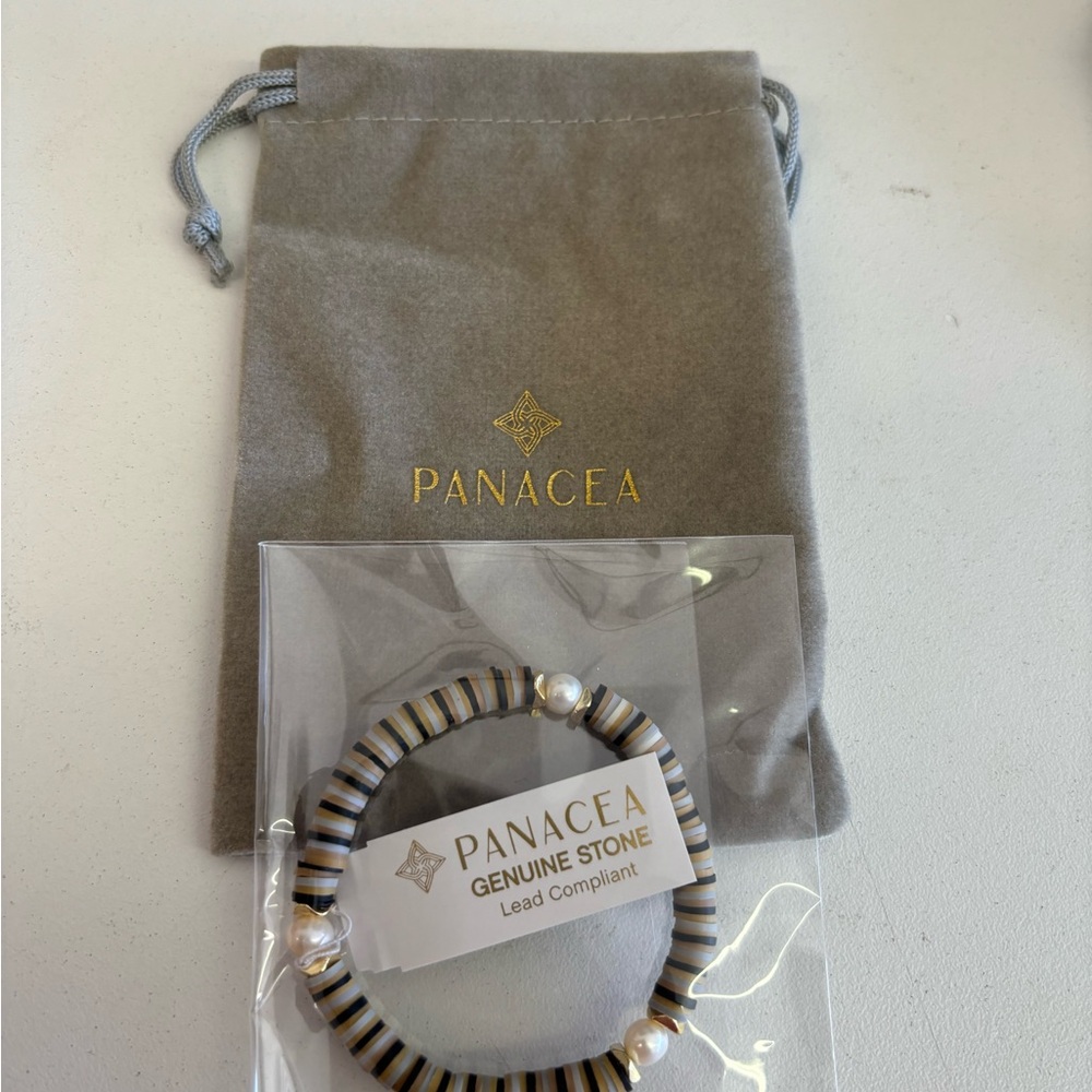 Panacea Striped Beaded Bracelet with Pearls